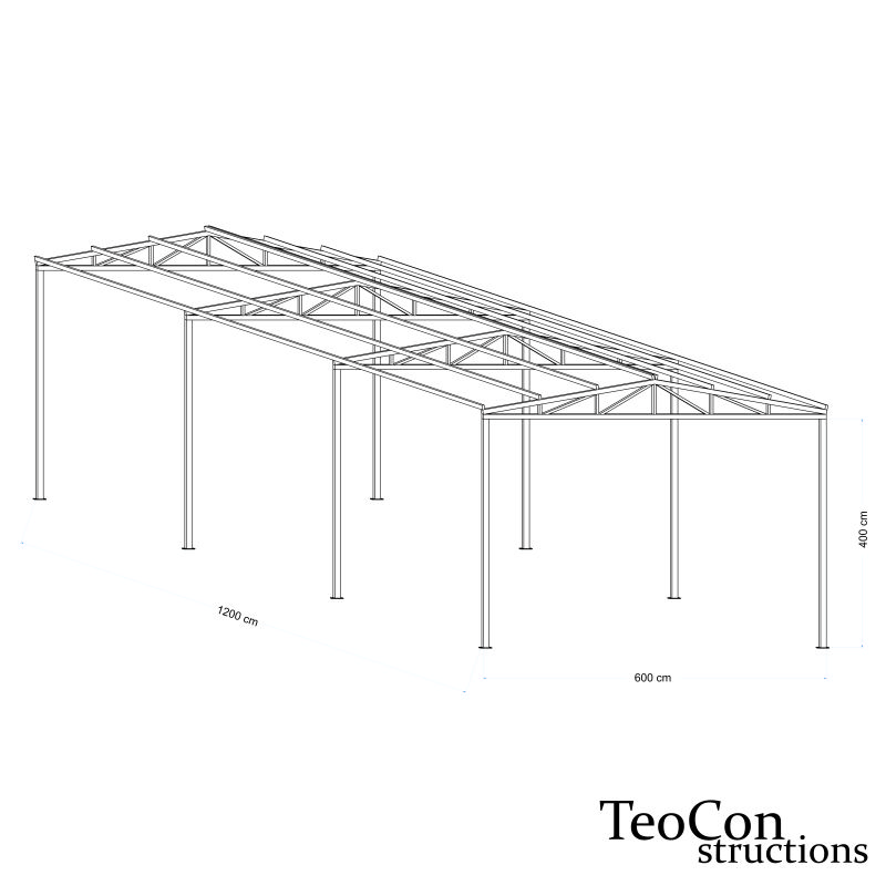 Metalna konstrukcija za montažnu halu 6x12x4m